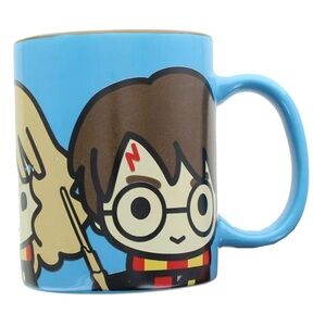 Harry Potter Coffee Mug, 11 oz - Blue with Harry, Hermione and Ron Chibi Design